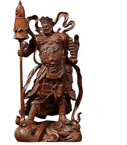 Amazon｜開運七福神 毘沙門天 柘植（ツゲ）高さ32.5 cm 仏像 置物